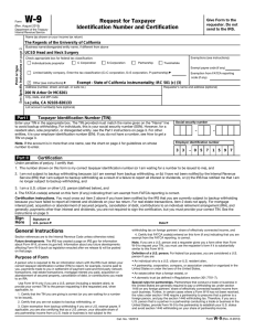 W-9 Request for Taxpayer Identification Number and Certification