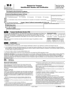 W-9 Request for Taxpayer Identification Number and Certification