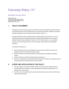 University Policy 117  Information Security Policy