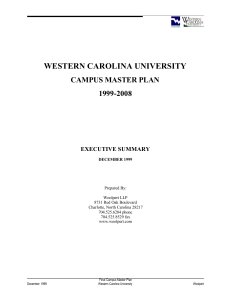 WESTERN CAROLINA UNIVERSITY CAMPUS MASTER PLAN 1999-2008 EXECUTIVE SUMMARY