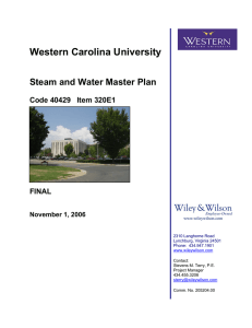 Western Carolina University Steam and Water Master Plan