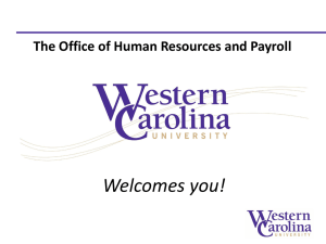 Welcomes you! The Office of Human Resources and Payroll