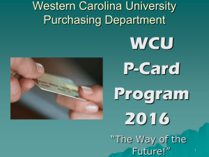 WCU P-Card Program 2016