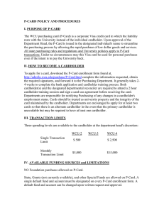 P-CARD POLICY AND PROCEDURES I. PURPOSE OF P-CARD