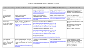 UCOP AND UCSD POLICY REFERENCE SUMMARY (page 1 of 6)