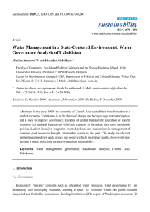 sustainability Water Management in a State-Centered Environment: Water Governance Analysis of Uzbekistan