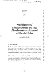 3 ‘Knowledge Society’ as Academic Concept and Stage of Development — A Conceptual