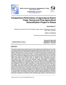 Comparative Performance of Agricultural Export Trade: During and Post-Agricultural