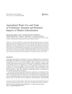 Agricultural Water Use and Trade in Uzbekistan: Situation and Potential