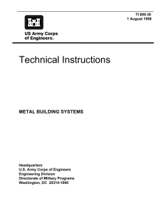 Technical Instructions METAL BUILDING SYSTEMS