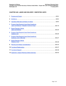 Department of Defense  DoD Space Planning Criteria