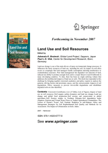 Land Use and Soil Resources  Forthcoming in November 2007 Ademola K. Braimoh