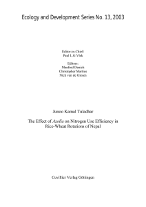 Ecology and Development Series No. 13, 2003  Junoo Kamal Tuladhar Azolla