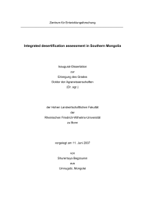 Integrated desertification assessment in Southern Mongolia