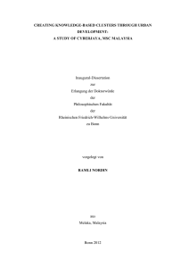 CREATING KNOWLEDGE-BASED CLUSTERS THROUGH URBAN DEVELOPMENT: A STUDY OF CYBERJAYA, MSC MALAYSIA