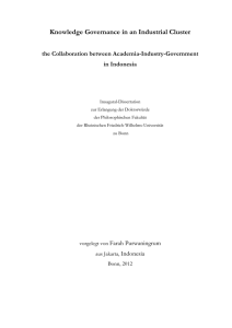 Knowledge Governance in an Industrial Cluster  the Collaboration between Academia-Industry-Government in Indonesia