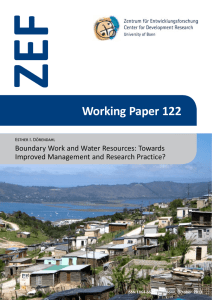 ZEF Working Paper 122 Boundary Work and Water Resources: Towards