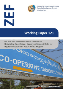 ZEF Working Paper 121 Rebuilding Knowledge: Opportunities and Risks for