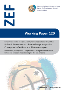 ZEF Working Paper 120 Political dimensions of climate change adaptation.