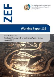 ZEF Working Paper 116 The Legal Framework of Vietnam’s Water Sector: Update 2013