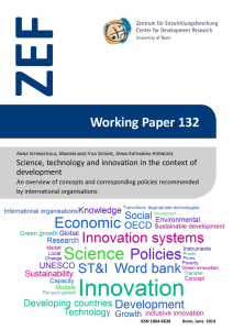ZEF Working Paper 132 Science, technology and innovation in the context of development