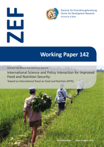 ZEF Working Paper 142 International Science and Policy Interaction for Improved