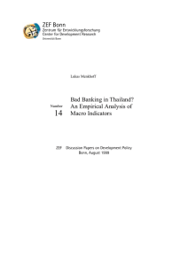 14 ZEF Bonn Bad Banking in Thailand? An Empirical Analysis of