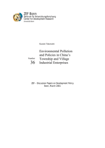 ZEF Bonn Environmental Pollution and Policies in China’s