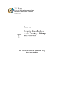 91 ZEF Bonn Heuristic Considerations on the Typology of Groups