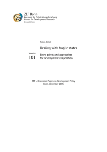 ZEF Bonn Dealing with fragile states Entry points and approaches