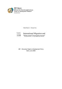 ZEF Bonn International Migration and &#34;Educated Unemployment&#34;