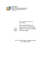 ZEF Bonn The Trade-Off Between Child Labor and Schooling: