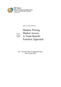 Shadow Pricing Market Access:  A Trade Benefit