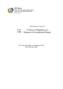 ZEF Bonn A Theory of Migration as a Response to Occupational Stigma