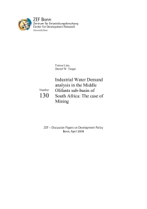 ZEF Bonn Industrial Water Demand analysis in the Middle