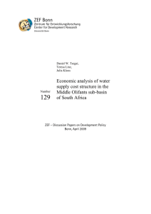 ZEF Bonn Economic analysis of water supply cost structure in the