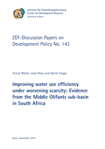 Improving water use efficiency under worsening scarcity: Evidence in South Africa