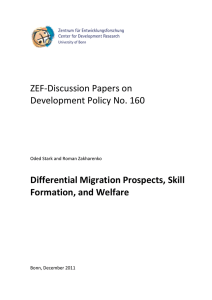 ZEF-Discussion Papers on Development Policy No. 160 Differential Migration Prospects, Skill