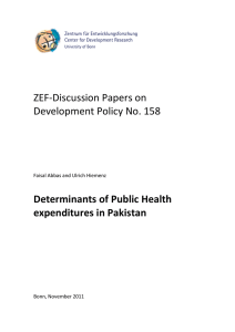 ZEF-Discussion Papers on Development Policy No. 158 Determinants of Public Health