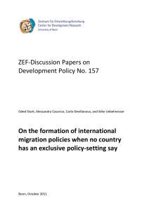 ZEF-Discussion Papers on Development Policy No. 157 On the formation of international