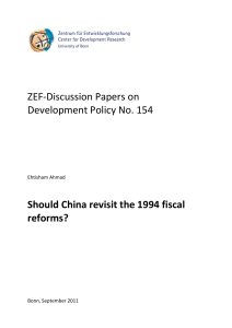 ZEF-Discussion Papers on Development Policy No. 154