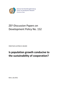 ZEF-Discussion Papers on Development Policy No. 152 Is population growth conducive to