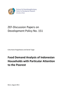 ZEF-Discussion Papers on Development Policy No. 151 Food Demand Analysis of Indonesian