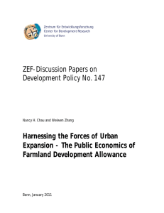 ZEF-Discussion Papers on Development Policy No. 147 Harnessing the Forces of Urban