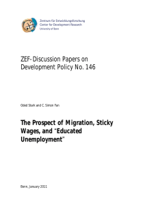 ZEF-Discussion Papers on Development Policy No. 146 The Prospect of Migration, Sticky