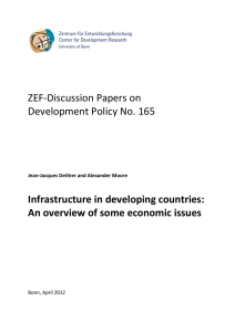 ZEF-Discussion Papers on Development Policy No. 165 Infrastructure in developing countries: