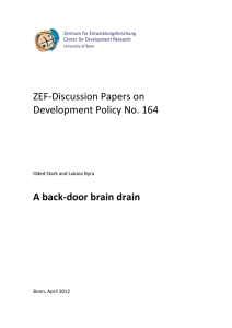 ZEF-Discussion Papers on Development Policy No. 164 A back-door brain drain