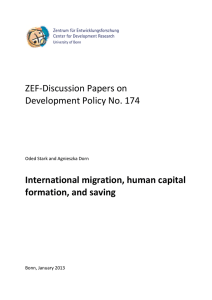 ZEF-Discussion Papers on Development Policy No. 174 International migration, human capital