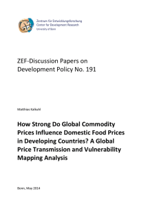 ZEF-Discussion Papers on Development Policy No. 191 How Strong Do Global Commodity