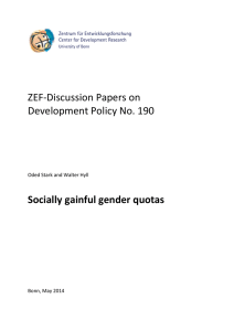 ZEF-Discussion Papers on Development Policy No. 190 Socially gainful gender quotas